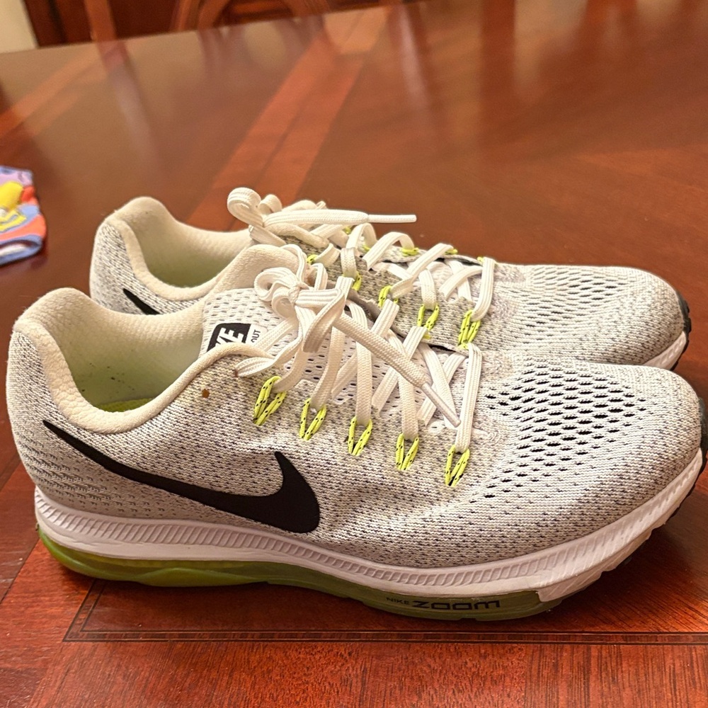 Nike White and Lime Green Athletic Shoes